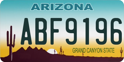 AZ license plate ABF9196