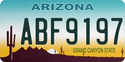 AZ license plate ABF9197