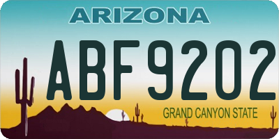 AZ license plate ABF9202