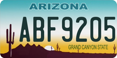 AZ license plate ABF9205