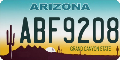 AZ license plate ABF9208