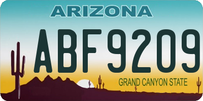 AZ license plate ABF9209