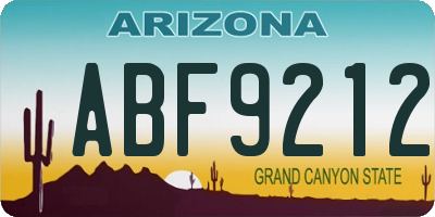 AZ license plate ABF9212