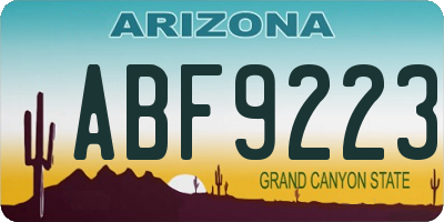 AZ license plate ABF9223
