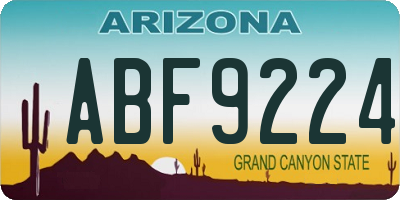 AZ license plate ABF9224