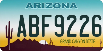AZ license plate ABF9226