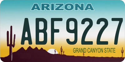 AZ license plate ABF9227