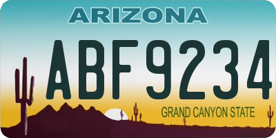 AZ license plate ABF9234
