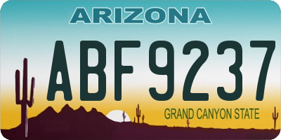 AZ license plate ABF9237