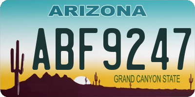 AZ license plate ABF9247