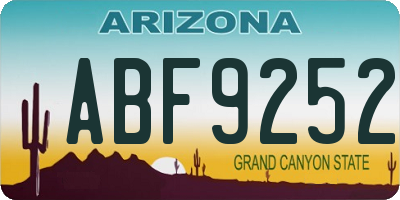 AZ license plate ABF9252