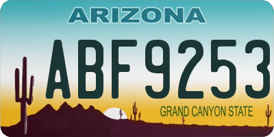 AZ license plate ABF9253