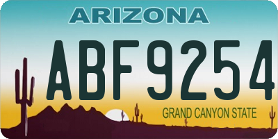 AZ license plate ABF9254