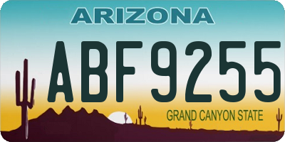 AZ license plate ABF9255