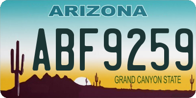 AZ license plate ABF9259