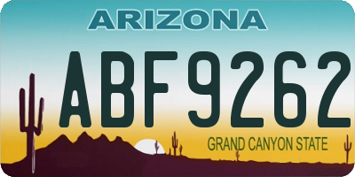 AZ license plate ABF9262