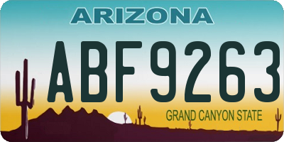 AZ license plate ABF9263