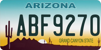 AZ license plate ABF9270