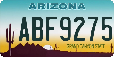 AZ license plate ABF9275