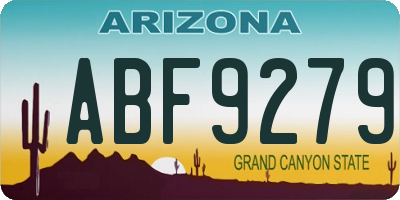 AZ license plate ABF9279