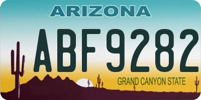 AZ license plate ABF9282