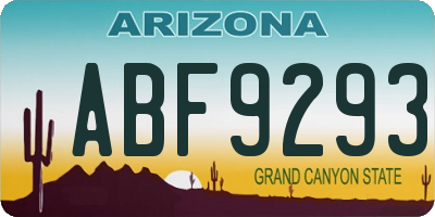 AZ license plate ABF9293