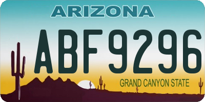 AZ license plate ABF9296