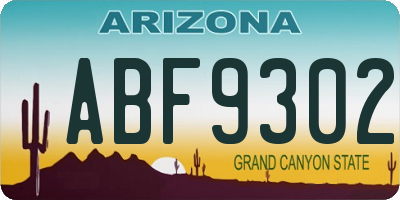 AZ license plate ABF9302