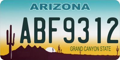 AZ license plate ABF9312