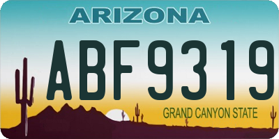 AZ license plate ABF9319