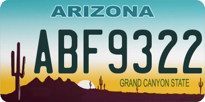 AZ license plate ABF9322