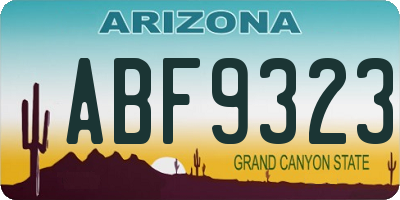 AZ license plate ABF9323