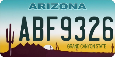 AZ license plate ABF9326