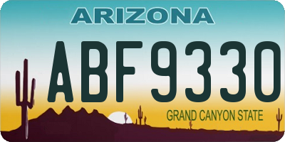 AZ license plate ABF9330