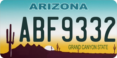 AZ license plate ABF9332