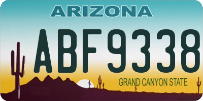 AZ license plate ABF9338