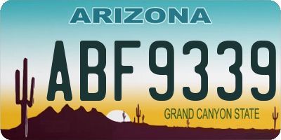 AZ license plate ABF9339