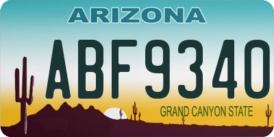 AZ license plate ABF9340