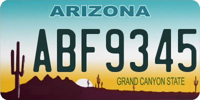 AZ license plate ABF9345