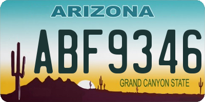 AZ license plate ABF9346