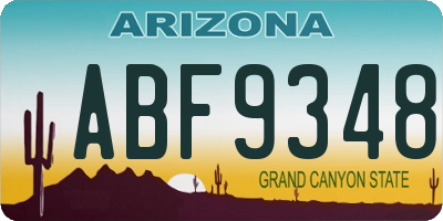 AZ license plate ABF9348