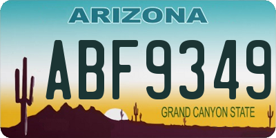 AZ license plate ABF9349