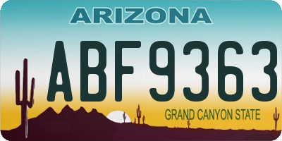 AZ license plate ABF9363