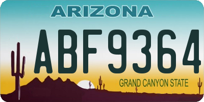 AZ license plate ABF9364