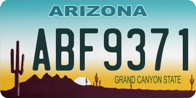 AZ license plate ABF9371