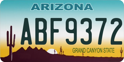 AZ license plate ABF9372