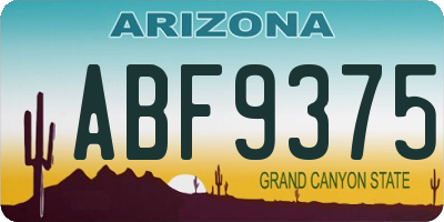 AZ license plate ABF9375
