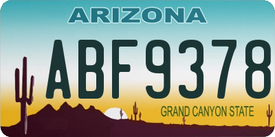 AZ license plate ABF9378