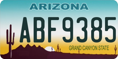 AZ license plate ABF9385