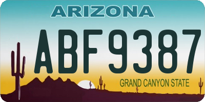 AZ license plate ABF9387